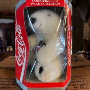 Coca Cola Plush Polar Bear with Bottle - Red and White